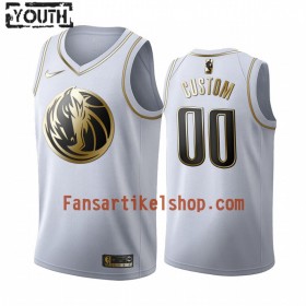 NBA Dallas Mavericks Trikot Benutzerdefinierte Nike 2019-2020 Weiß Golden Edition Swingman - Kinder